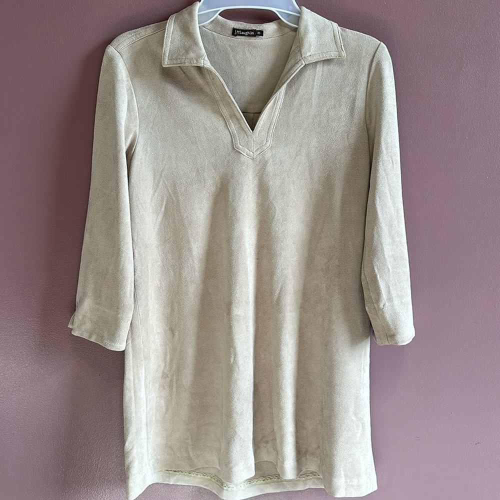 Faux suede top